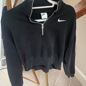 Nike Black Half-Zip Cropped Sweatshirt